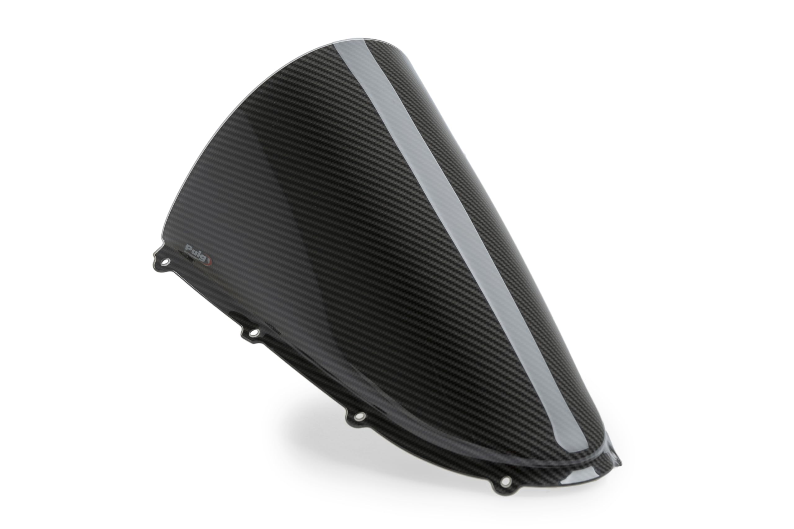 Puig 22333C R-Racer windscreen with professional aerodynamic design, high-impact acrylic material, rounded profile, easy installation and TÜV approval for road use, Carbon Look