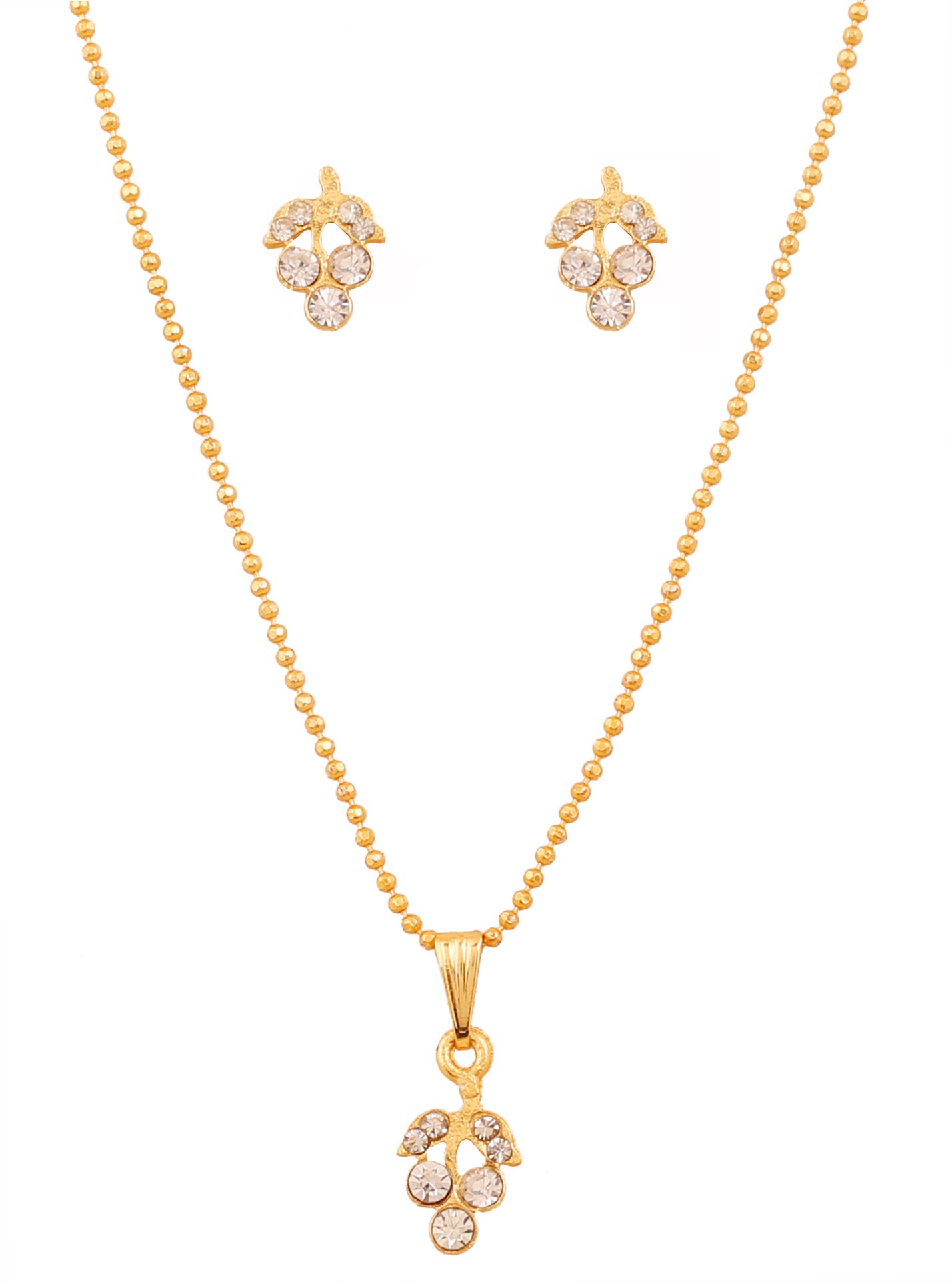 Touchstone Indian Bollywood delicate Creative Designer Jewelry Pendant Set colorful In Gold And Silver Tone For Women.