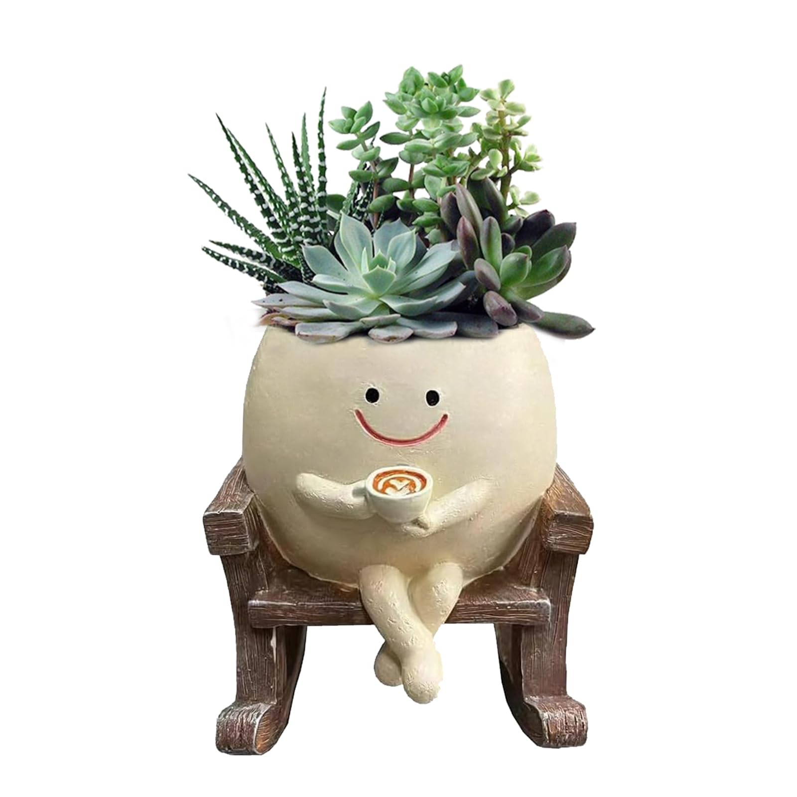 Macetas de Cara Sonriente,Maceta con Cara Sonriente,Maceta Divertida,Macetero Caras Sonrientes con Agujeros de Drenaje,Cara Oscilante Maceta,Linda Cara Suculenta Maceta,para Hogar Jardín Terraza