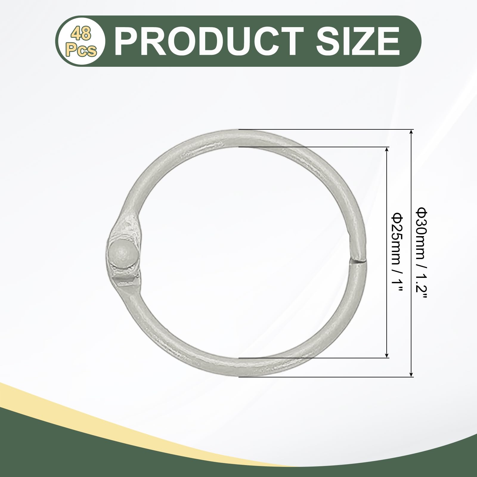 PATIKIL 48Pcs Loose Leaf Binder Rings - Image 2