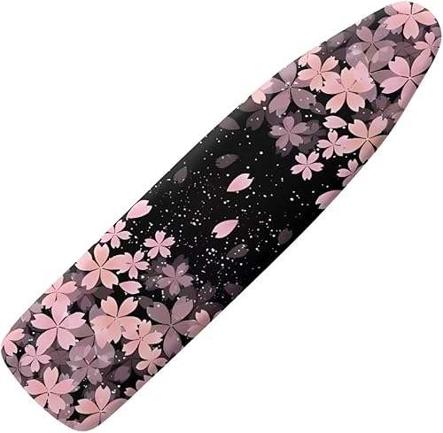 Funda para tabla de planchar de flor de cerezo para tabla de planchar de 15 x 54 pulgadas, tamaño estándar, acolchado grueso con borde elástico,