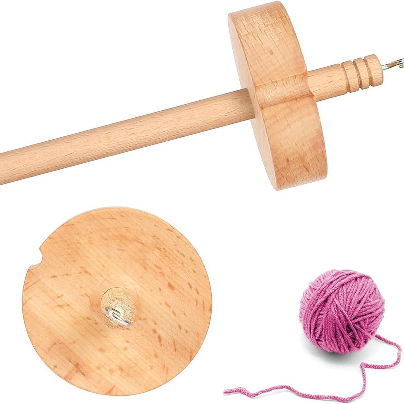 SM SunniMix Wooden Drop Spindle Convenient Wood Tool Yarn Spinning Wheel for Beginners for Spinning Wool for Sewing Crafts DIY Projects