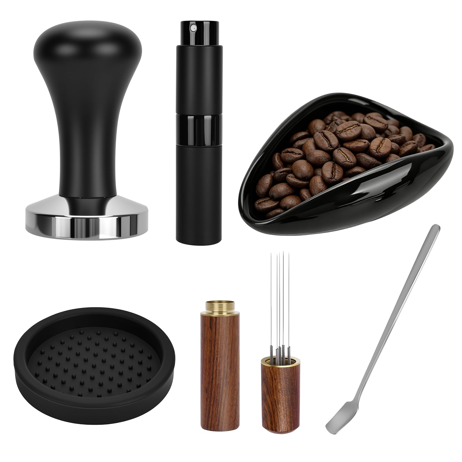 51mm Coffee Tamper Set, 6-Piece Barista Kit with Tamper for Home/Office