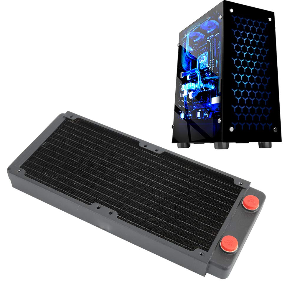 Radiatore in Rame per Raffreddamento Ad Acqua con Filettatura G1/4 per Computer con 12 per Un'efficiente Dissipazione del Calore per PC da Gioco, Design Durevole in Ottone e Acciaio