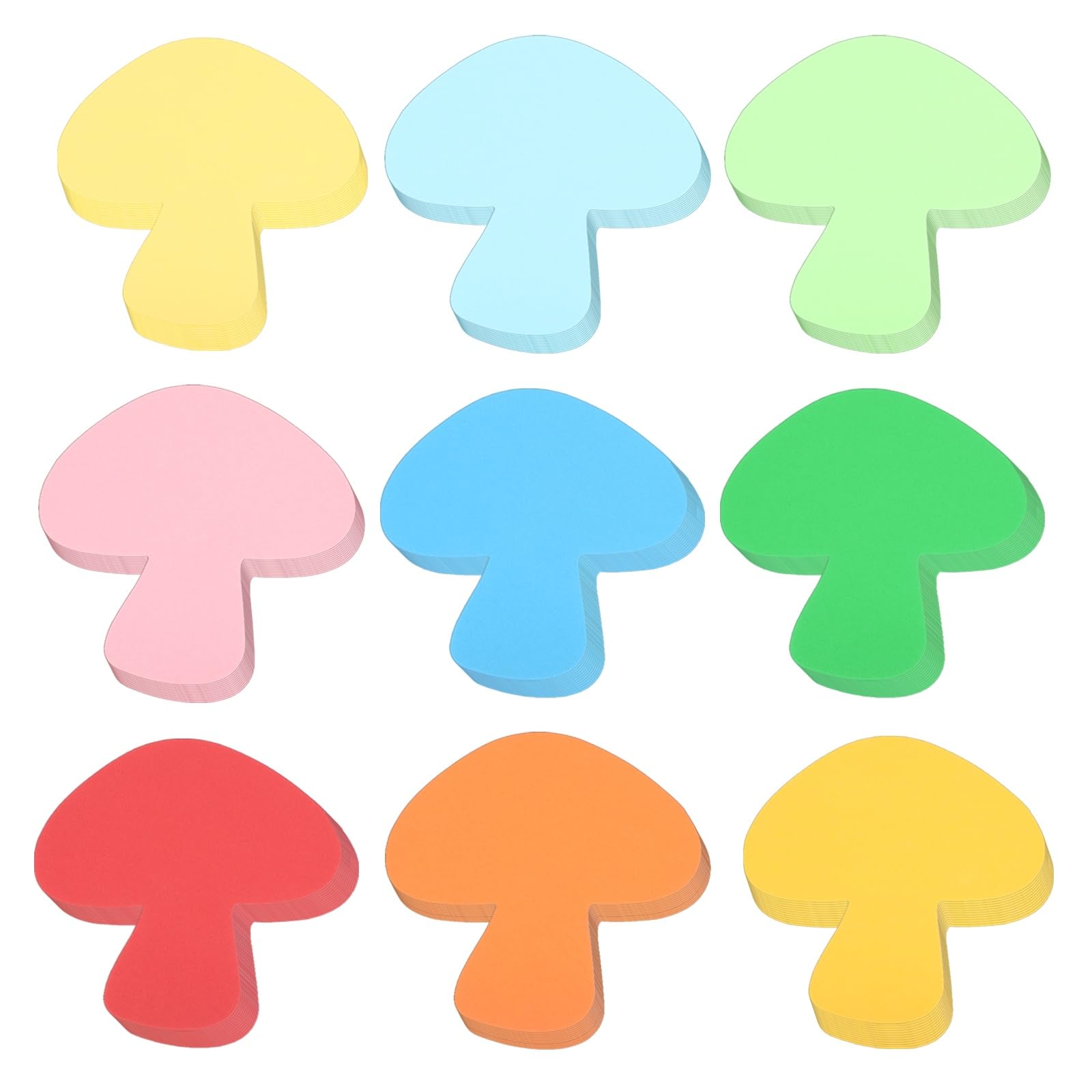 Découpes colorées en forme de champignon avec point de colle, motifs printaniers MECCANIXITY