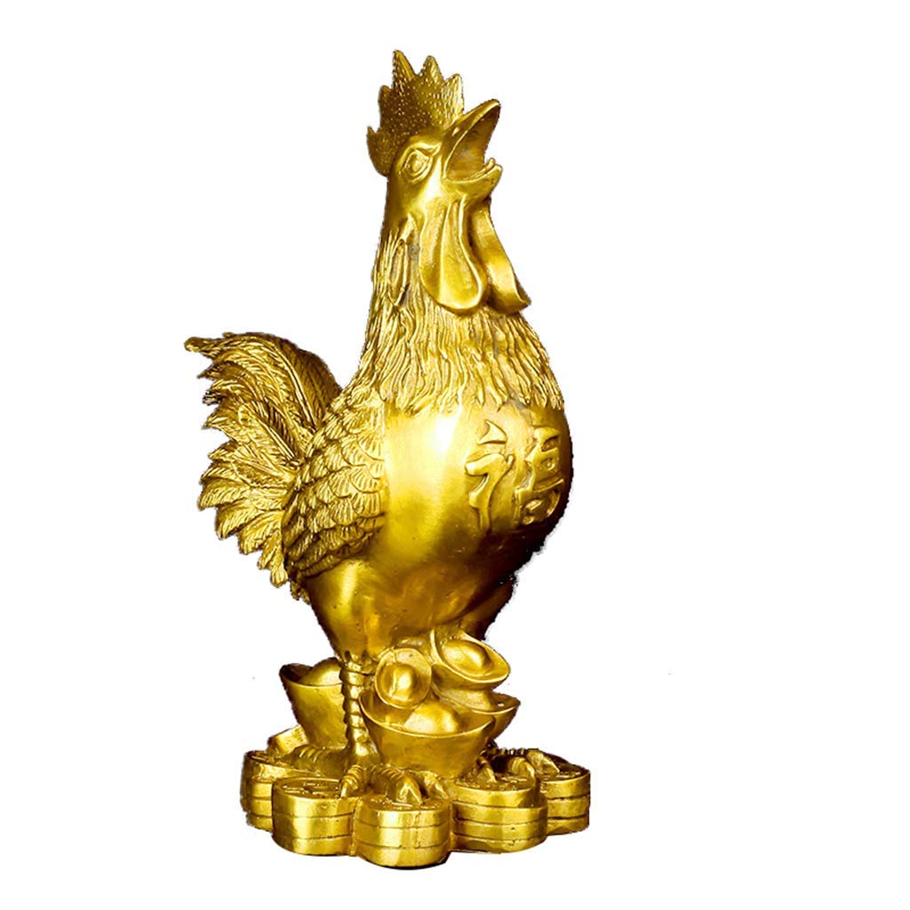 Coq en laiton ornement Feng Shui fortune et statue decorative de richesse maison