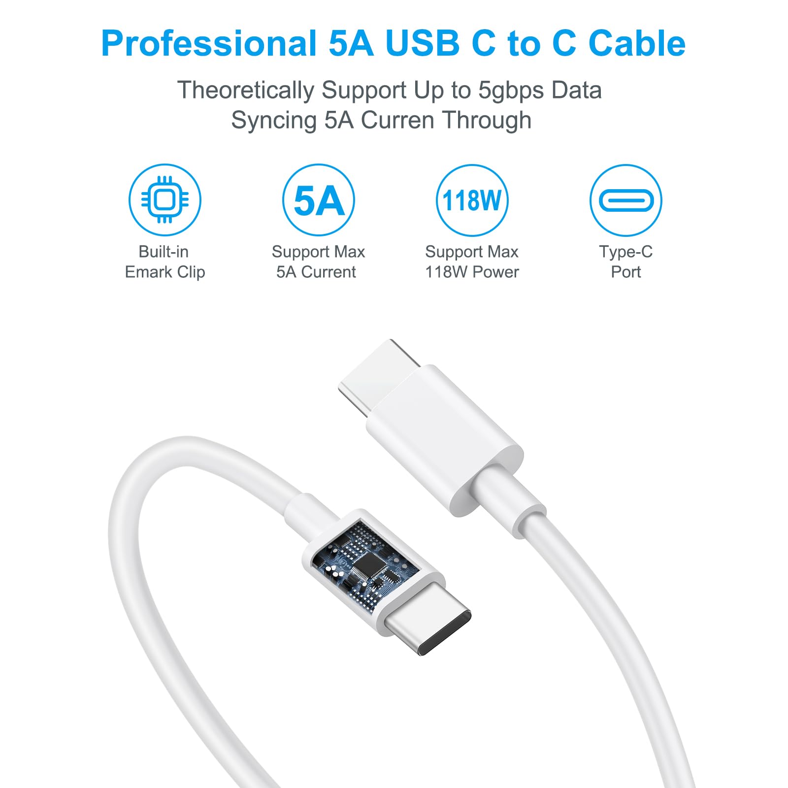 [Apple MFi Zertifiziert] Ladegerät für Mac Book Pro Air 118W 96W 87W 61W USB C Fast Power Adapter, kompatibel mit MacBook Air Pro und allen USB-C-Geräten