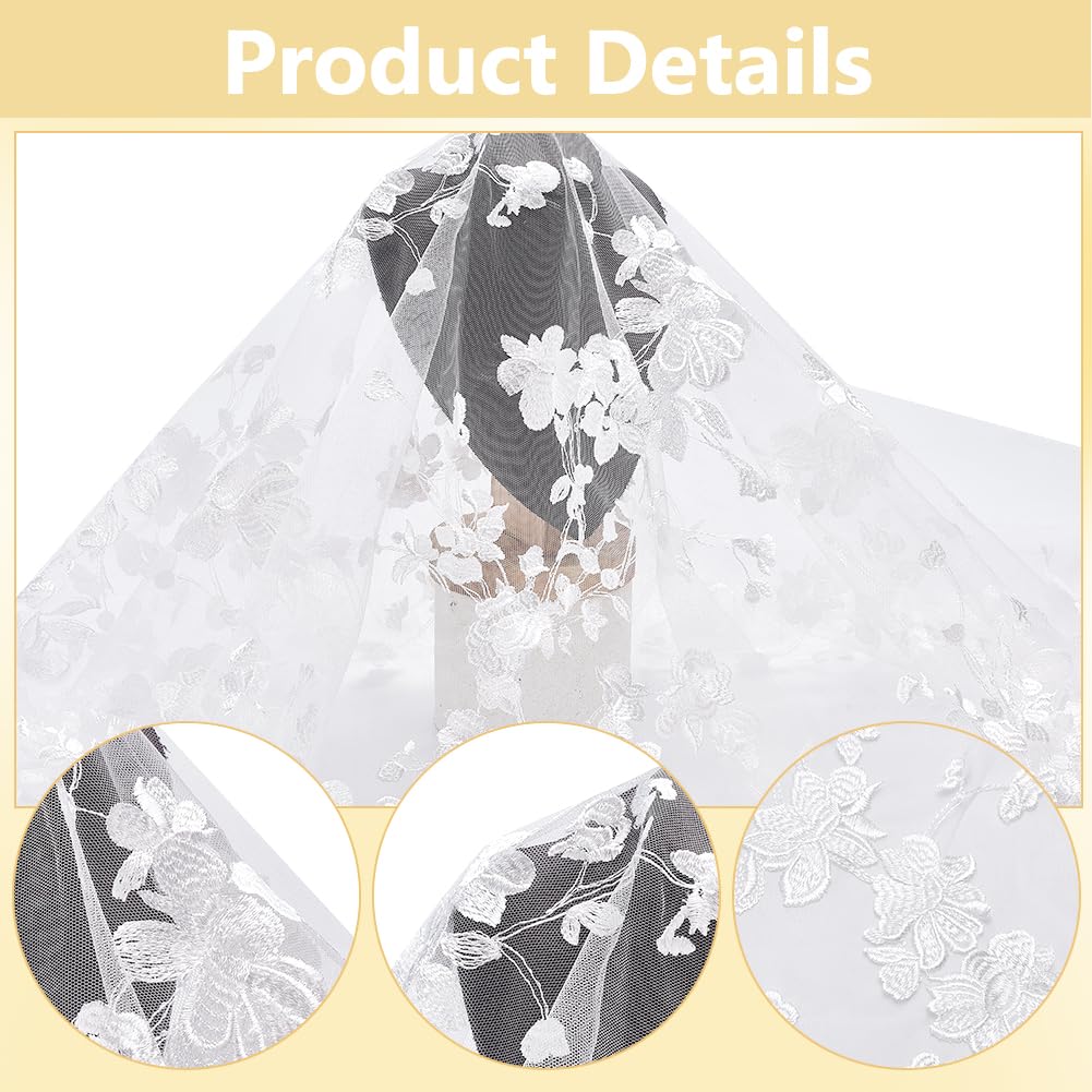 Tissu En Dentelle Brodée Avec Fleurs 3D Pour Gaze, Costume, Jupe De Bal, Couture, Dentelle, 129,5 Cm De Large (0,9 M, Rouge