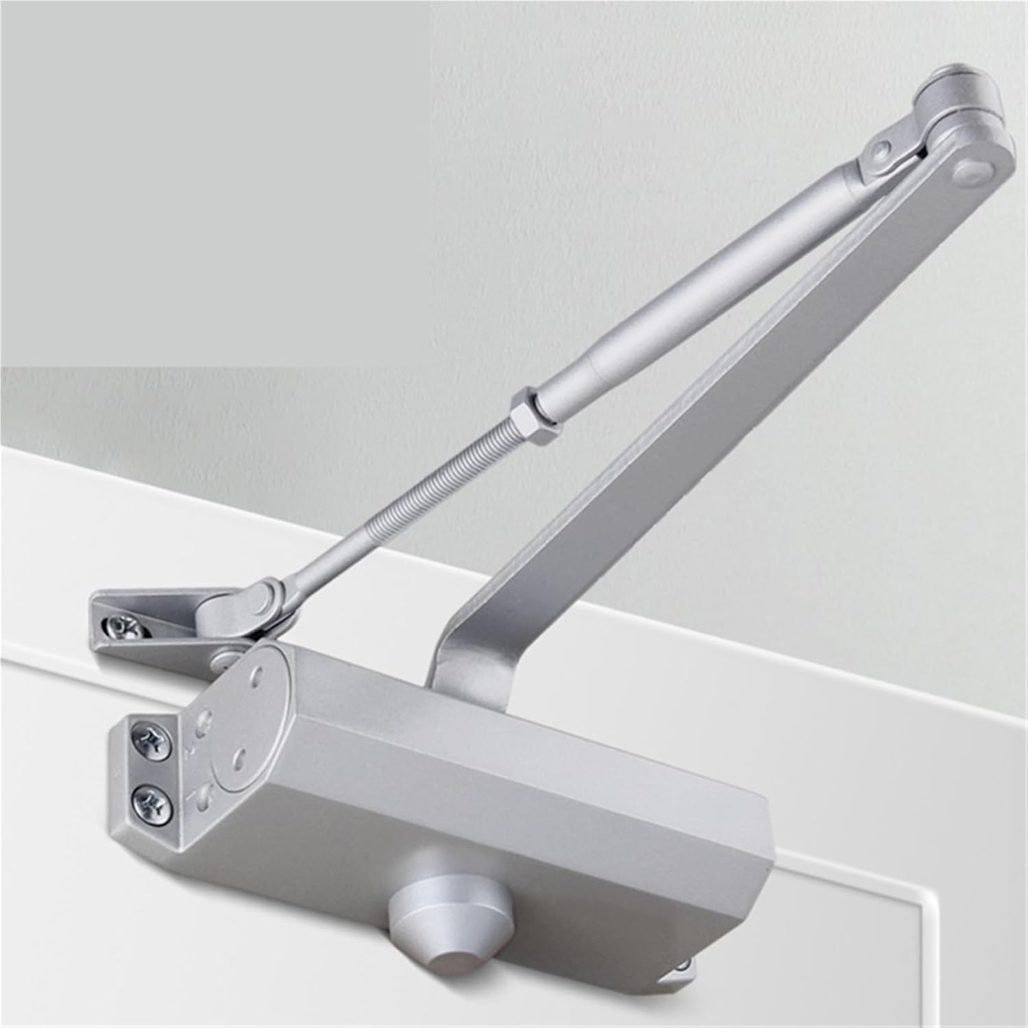 Automatic Door Closer 2 Spring Hydraulic Buffer Adjustable Stopper Speed Mute Closing for 25 to 80KG Hardware Automatic Door Closer/12(Black L)