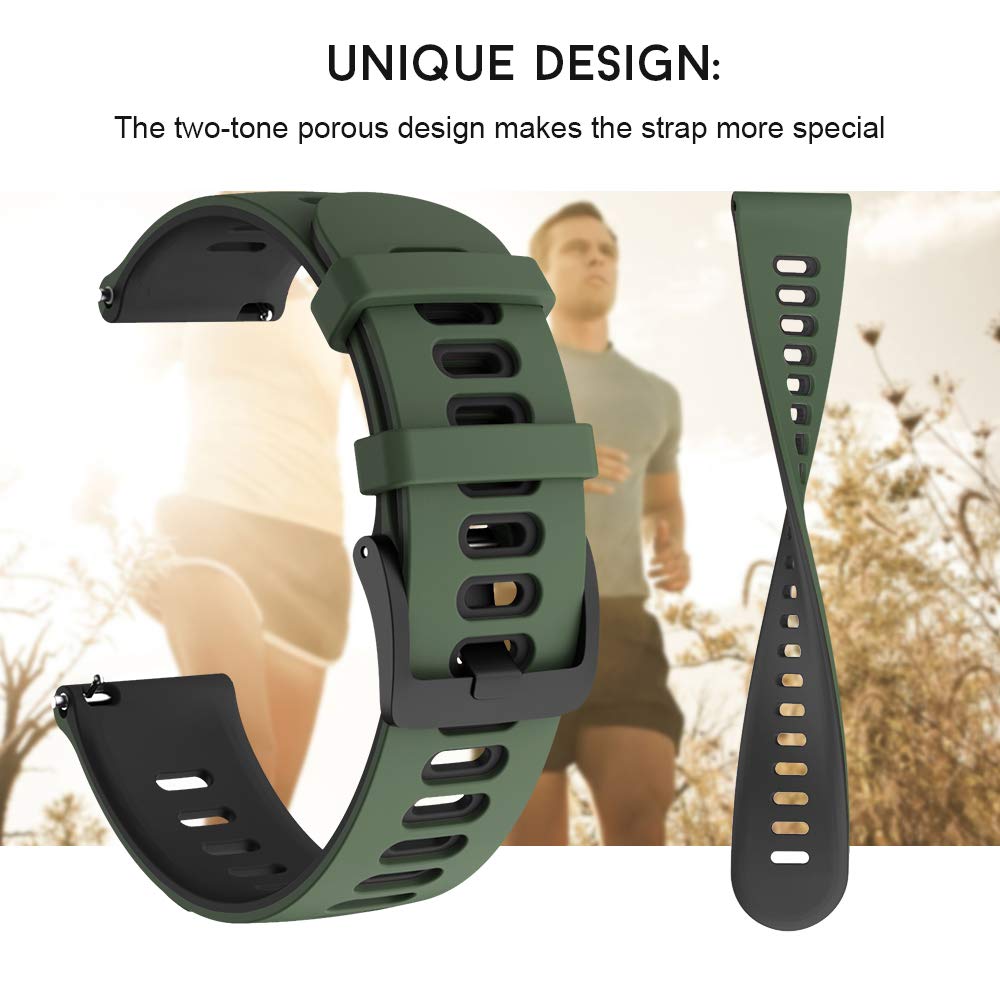 Bracelet Silicone Rapide ANBEST Pour Garmin - Compatible Vivoactive 3, Forerunner 245, Venu - 20mm
