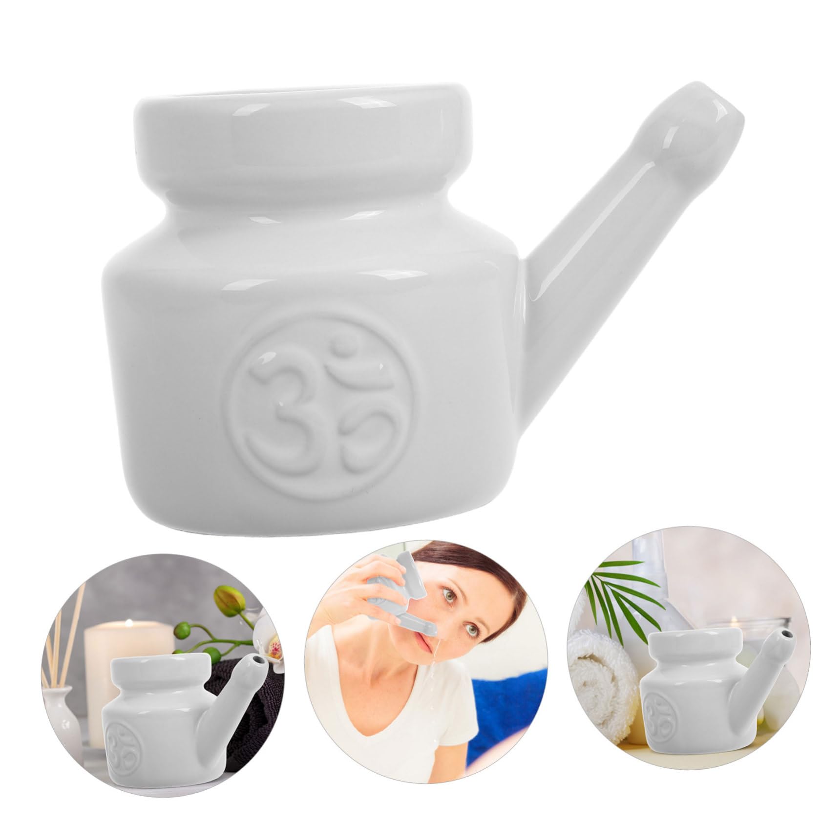 Beaupretty Bouteille de Lavage Nasal Nettoyage Complet 350 Ml en Céramique pour Irrigation Nasale Douce pour Yoga et Périodes de Transition