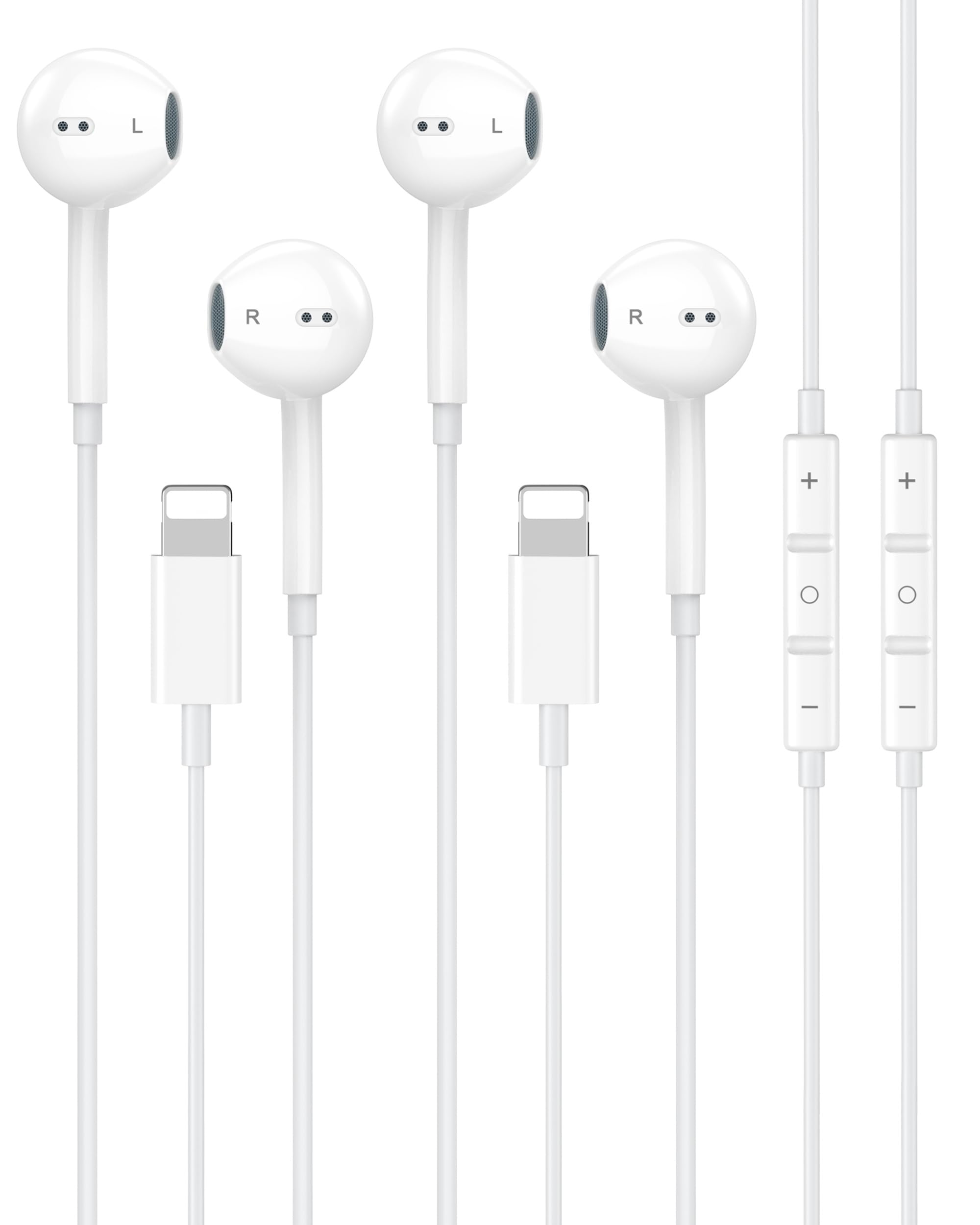 Apple MFi Certified Wired Earbuds for iPhone Lightning Headphones/Earphones | 2Pack Wired Earbuds with Built-in Mic & Volume Control HiFi Stereo Nosie Reduction Earphones for iPhone 14 13 12 11 XS XR X 8-image-6