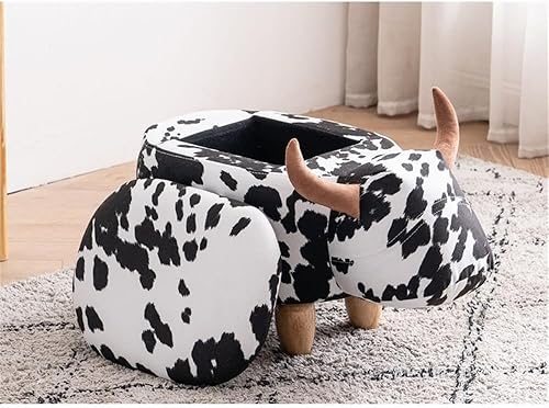 Miniatura 6 de Home 2 Office Otomana de vaca con almacenamiento para dormitorio, sala de juegos, guardería o decoración de sala de recreación, otomana suave en