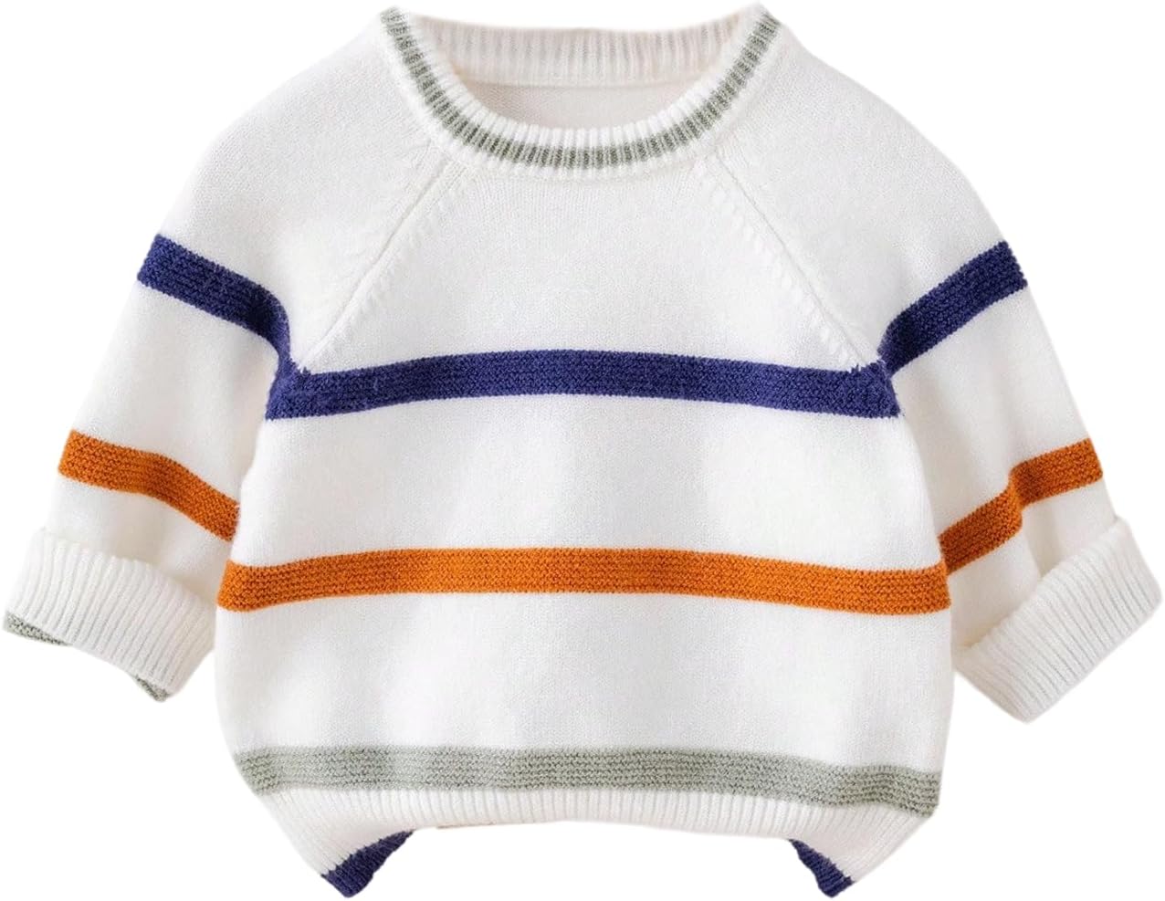 SOLY HUX Toddler Boy's Striped Sweaters Long Sleeve Crewneck Knit Pullover Tops Sweater Fall Clothes