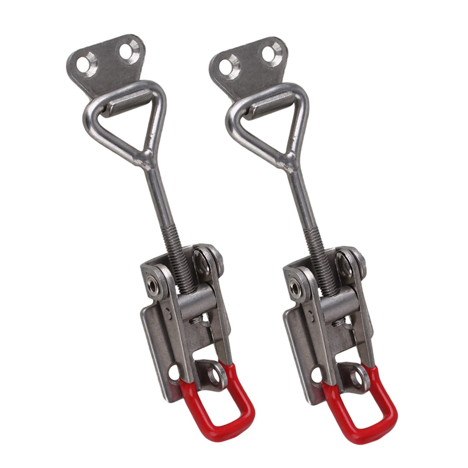Yaoqijie - 2 piezas de acero inoxidable 304 ajustable cierre de palanca de 180 kg fuerza de sujeción para el hogar, caja de herramientas de metal, cierre de palanca con cierre duradero