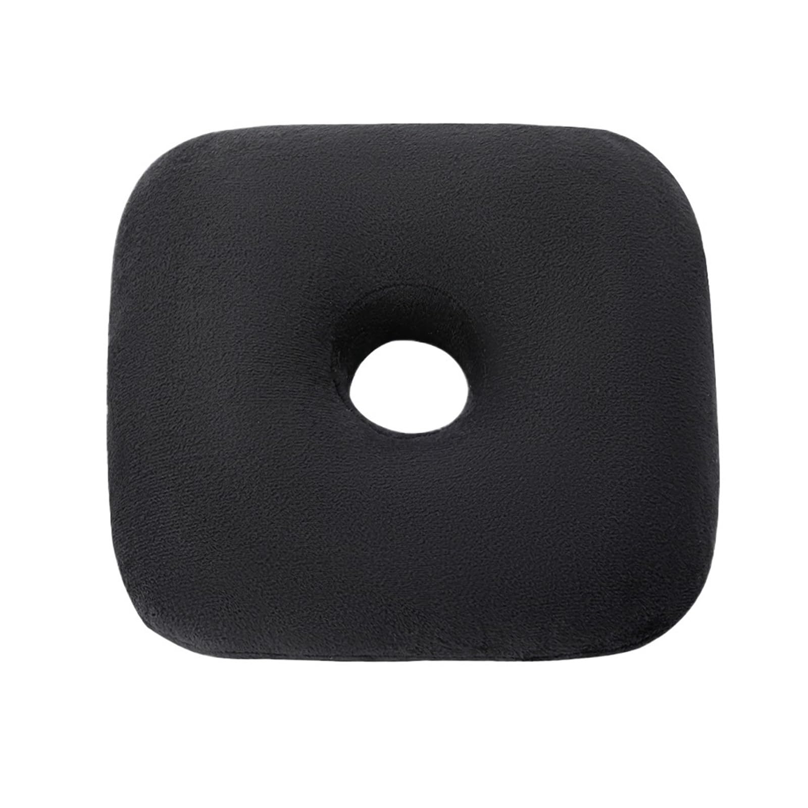 Piercing Pillow Soft Skin-Friendly Side-Sleeping Pillow, Multi-Purpose Ear Hole, to Relieve Pressure for Side Sleepers(Black velvet)