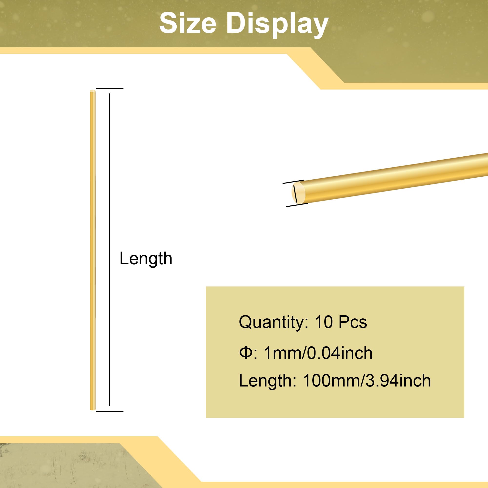 Tiges Laiton 10mm X 100mm - Lot De 2 | Pour Bricolage, Modélisme Et Déco