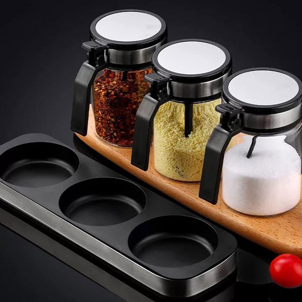 Cabilock 1 Set Set Di Barattoli Per Spezie Contenitori Peperoni Abito Porta Condimenti Portaoggetti Da Cucina Zuccheriera Acciaio Inossidabile Alto Borosilicato Barattolo Da Cucina