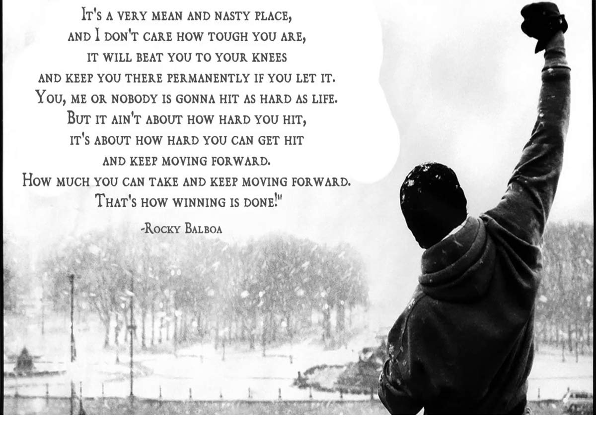 Stukk Rocky Balboa Quote Typography Gym Boxing Poster - A4 (210 x 297mm),white
