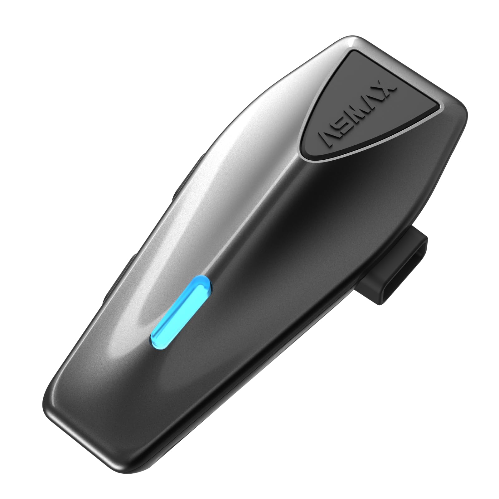ASMAX S1 Motorrad Bluetooth Headset, Mesh Intercom für 8 Fahrer, Bluetooth 5.4 Helm Gegensprechanlage mit Sprachsteuerung/CloudTalk für 50 Fahrer/FM Radio/Schnellladung/Musik Teilen, Einzelpack