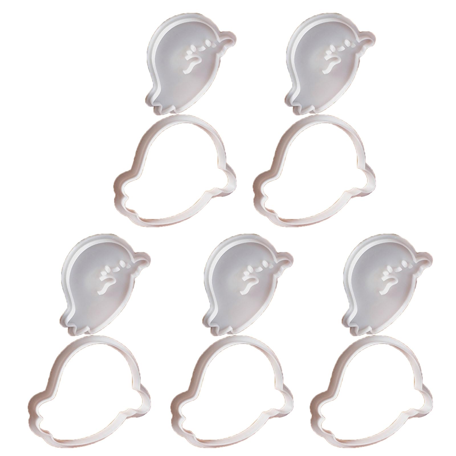 Nucelit 5Pcs Halloween Themed Cookie Set Halloween Biscuits Molds Set Eerie Specter Shape Biscuits Silicone Molds Cookie