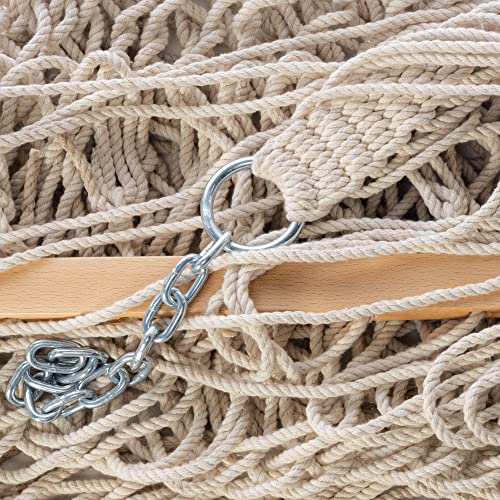 Castaway-Living-13-ft-Double-Traditional-Hand-Woven-Cotton-Rope-Hammock-with-Free-Extension-Chains-Tree-Hooks-Designed-in-The-USA-Accommodates-Two-People-with-a-Weight-Capacity-of-450-lbs