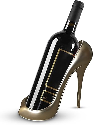 Trovety Soporte para zapatos para vino, botella de vino con diseño de tacón alto, accesorios de exhibición y almacenamiento, centro de mesa y