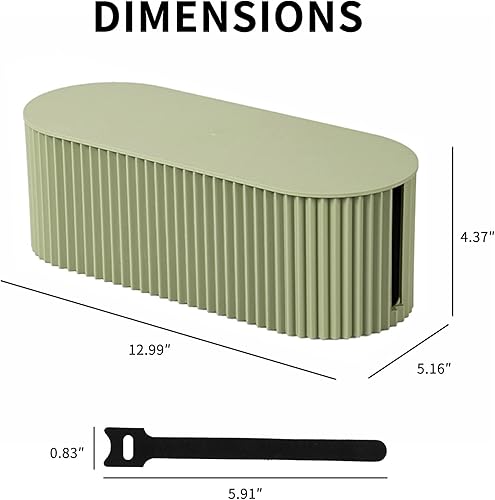 Miniatura 2 de FABROK Caja de organización de cables, caja organizadora de cables con 10 bridas para cables, almacenamiento de regleta de alimentación para ocultar