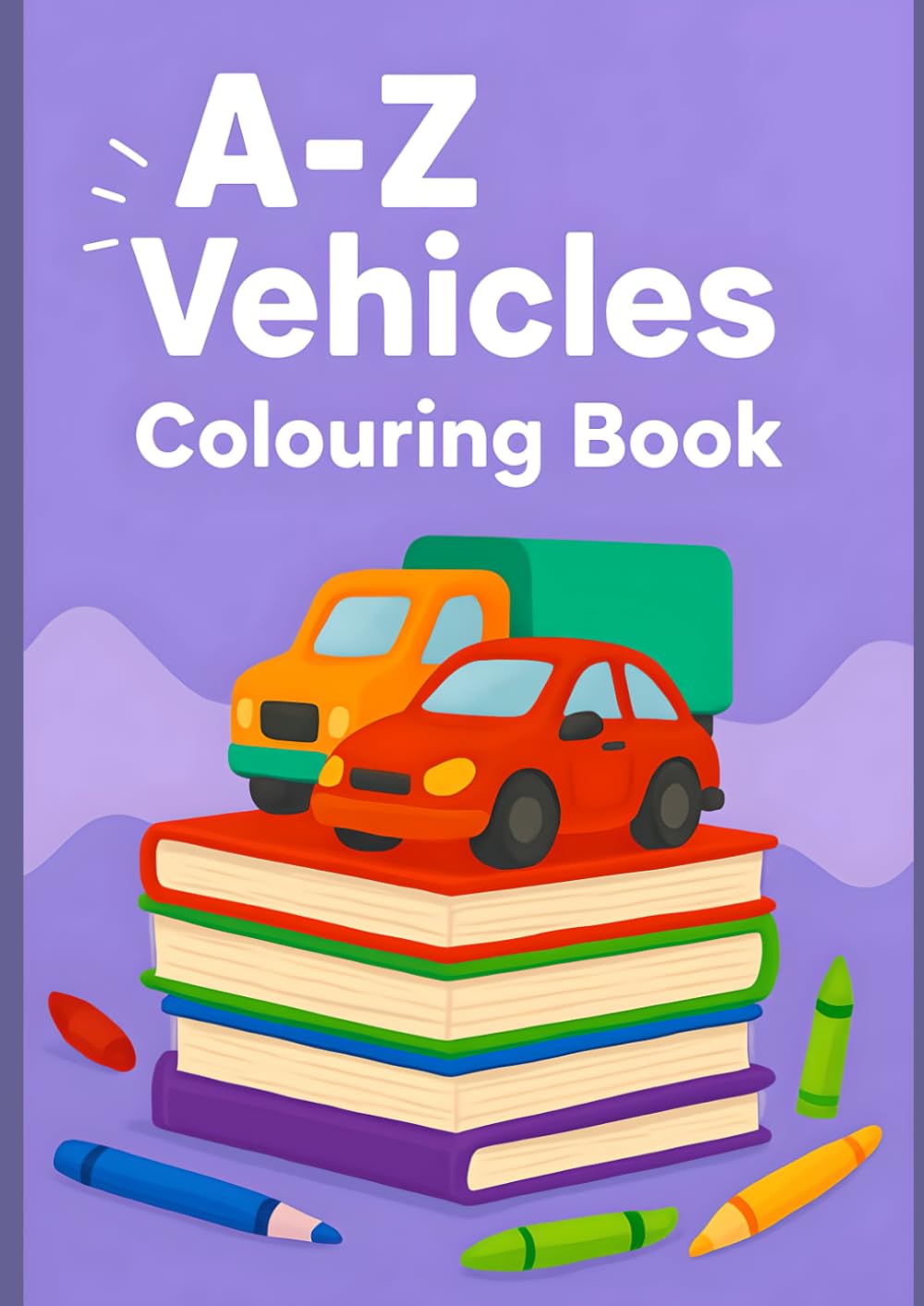 A-Z Vehicles colouring book