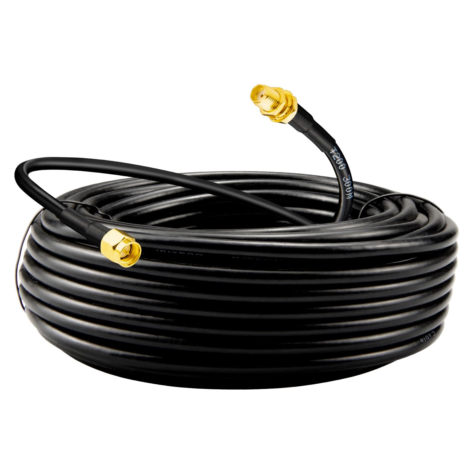 Câble d'extension d'antenne WiFi 5G SMA LMR200 équivalent SMA mâle vers femelle 20 m - Faible perte pour routeur 3G 4G 5G LTE antenne WiFi ADS-B GPS WLAN modem BaoFeng Kenwood Yaesu