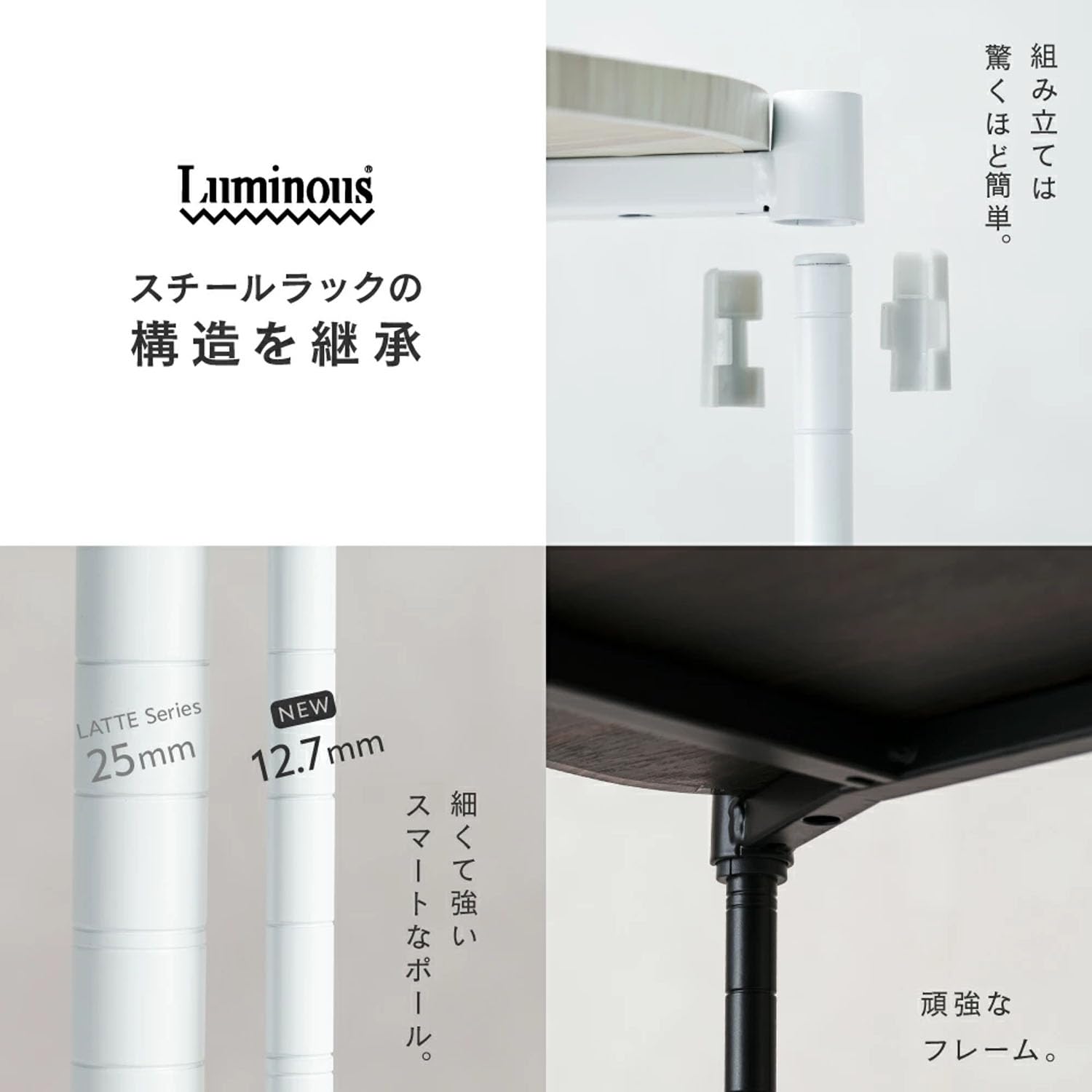 Amazon.co.jp: 暮らし整う「美見え」収納。ルミナス12.7mmスチール
