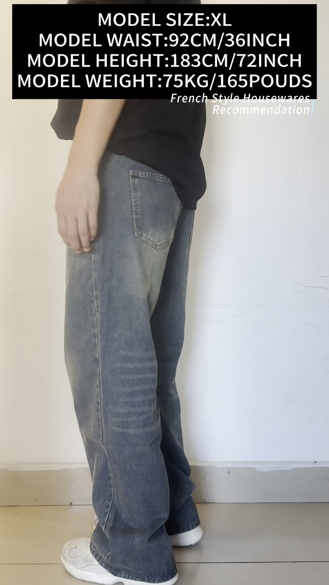 MAVQX Unisex Y2K Baggy Jeans Hip Hop Skater Jeans Vintage Dance