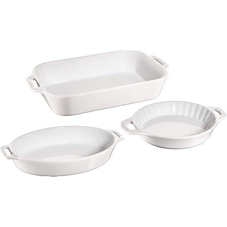 Staub Ceramic Baking Dish Set, 3pc, White