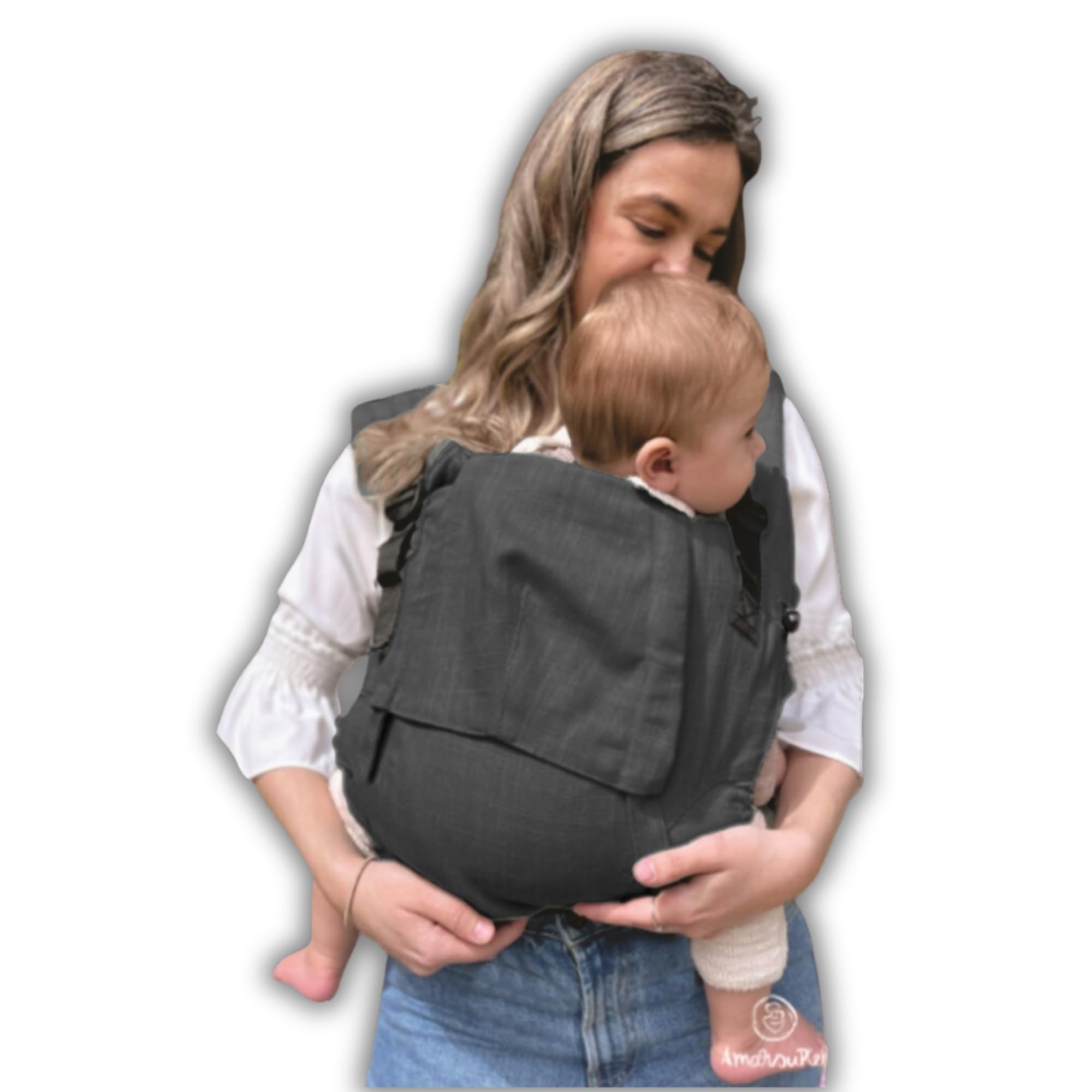 Amarsupiel - Mochila Porteo Bebe Evolutiva y Ergonomica - Cómoda y Fácil de Ajustar a la Espalda - Portabebes Recien Nacido de Algodón - Orgánico & Transpirable - Canguro para Bebe (Beige) — view 14
