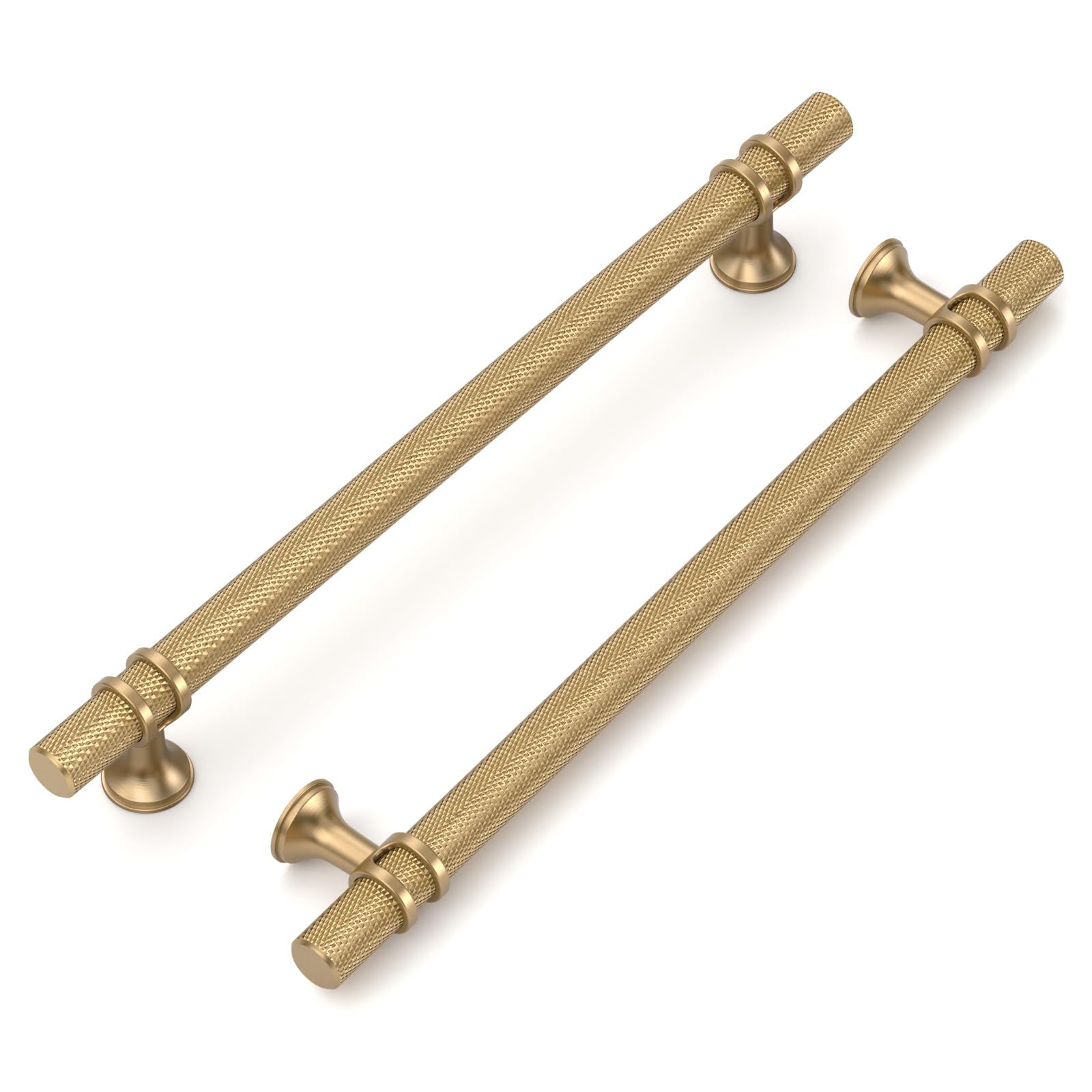 Coinkoly 10 Pack 7.5"(192mm) Champagne Bronze Cabinet Pulls Knurled Kitchen Cabinet Handles Drawer Pulls Champagne Gold Cupboard Hardware for Cabinets CK0027 — image 1