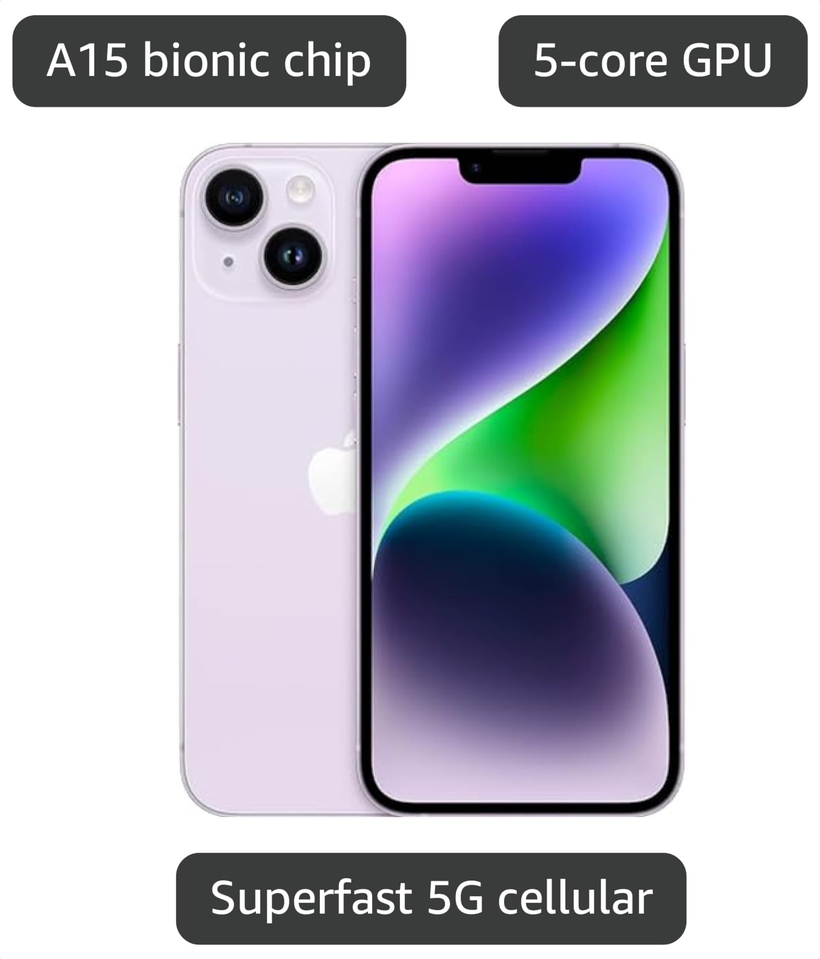 Amazon.com: Apple iPhone 14 Plus, 256GB, Purple - Locked to T