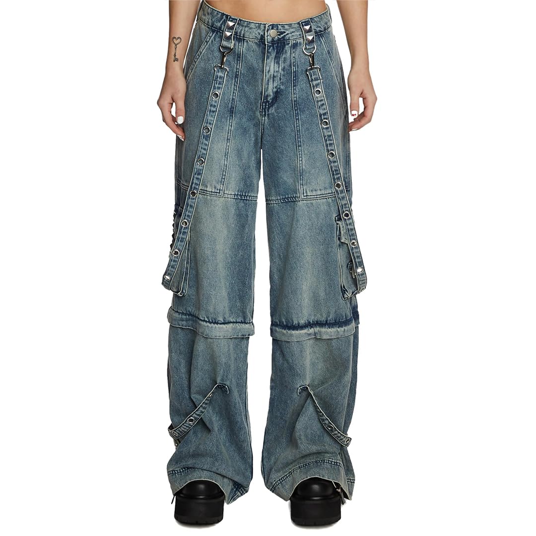 パンツ Andwang damaged heart key denim damaged heart key denim