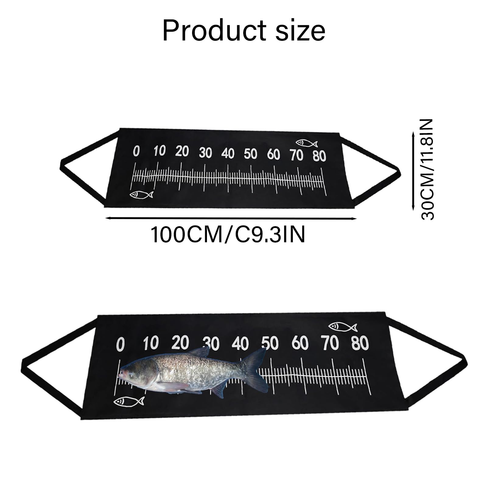 Fishing abhakmatte Angeln abhakmatte 98x30cm Fishing Maßband zum Angeln Faltbare karpfenangelmatte,Tragbar Karpfen Angelzubehör,Anfänger Outdoor Karpfen Forellenangeln (Portabler Stil)