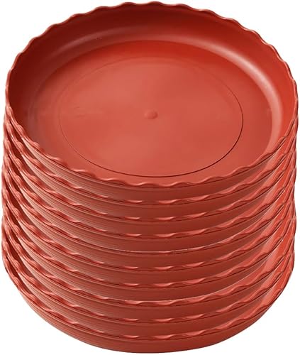 10 platillos redondos de plástico para plantas, maceta, bandejas de goteo, bandejas base para maceta, para jardín, interior y exterior, L
