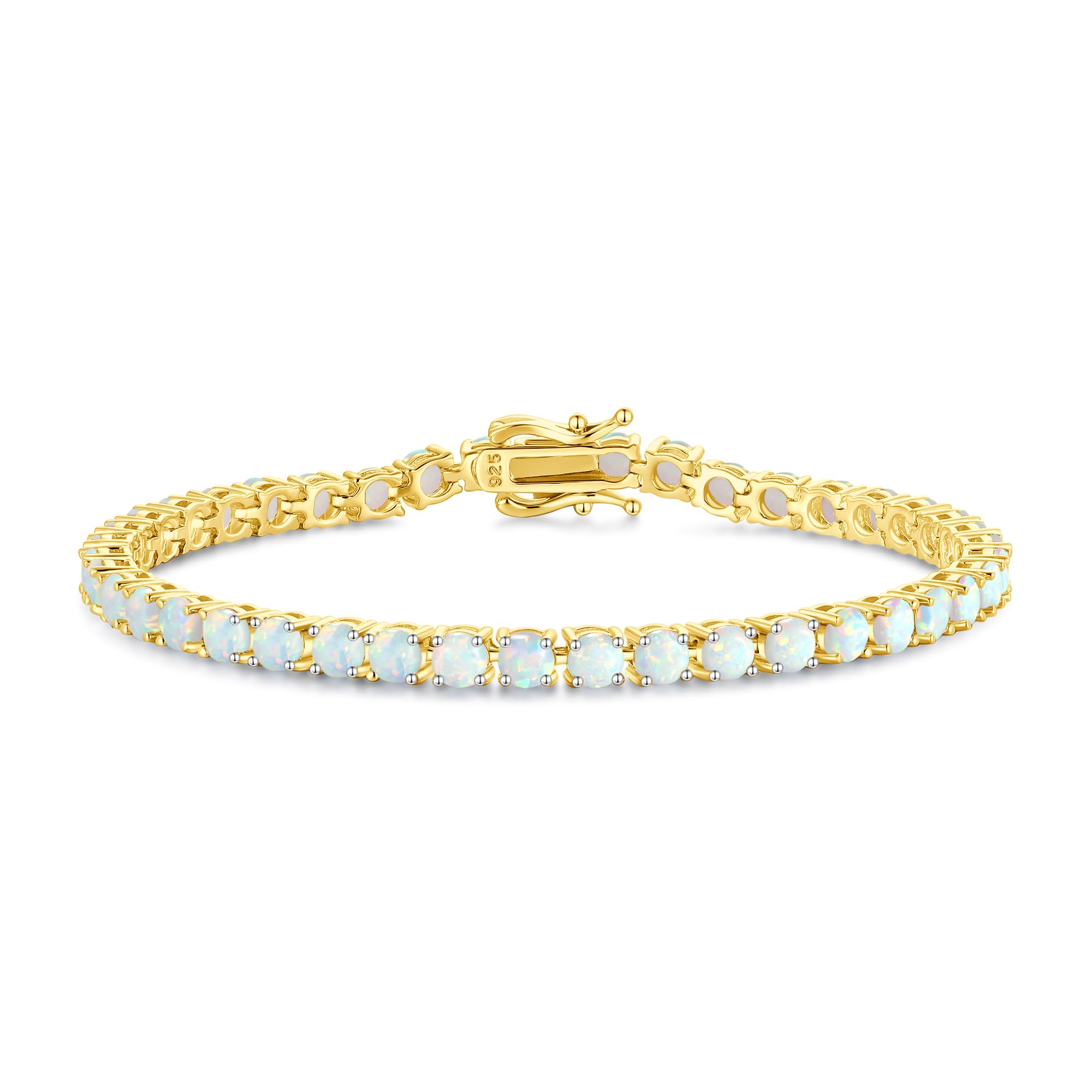 FANCIME Bracciale Tennis Donna Oro, con Pietra Preziosa Sintetica, Regalo per Donne, Lunghezza 18 cm