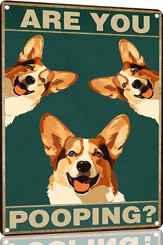 Vista 16 de Bichon Frise Dog - Cartel de 12 x 16 pulgadas con texto en inglés "Are You Pooping" para decoración de baño, póster de metal para perro amante