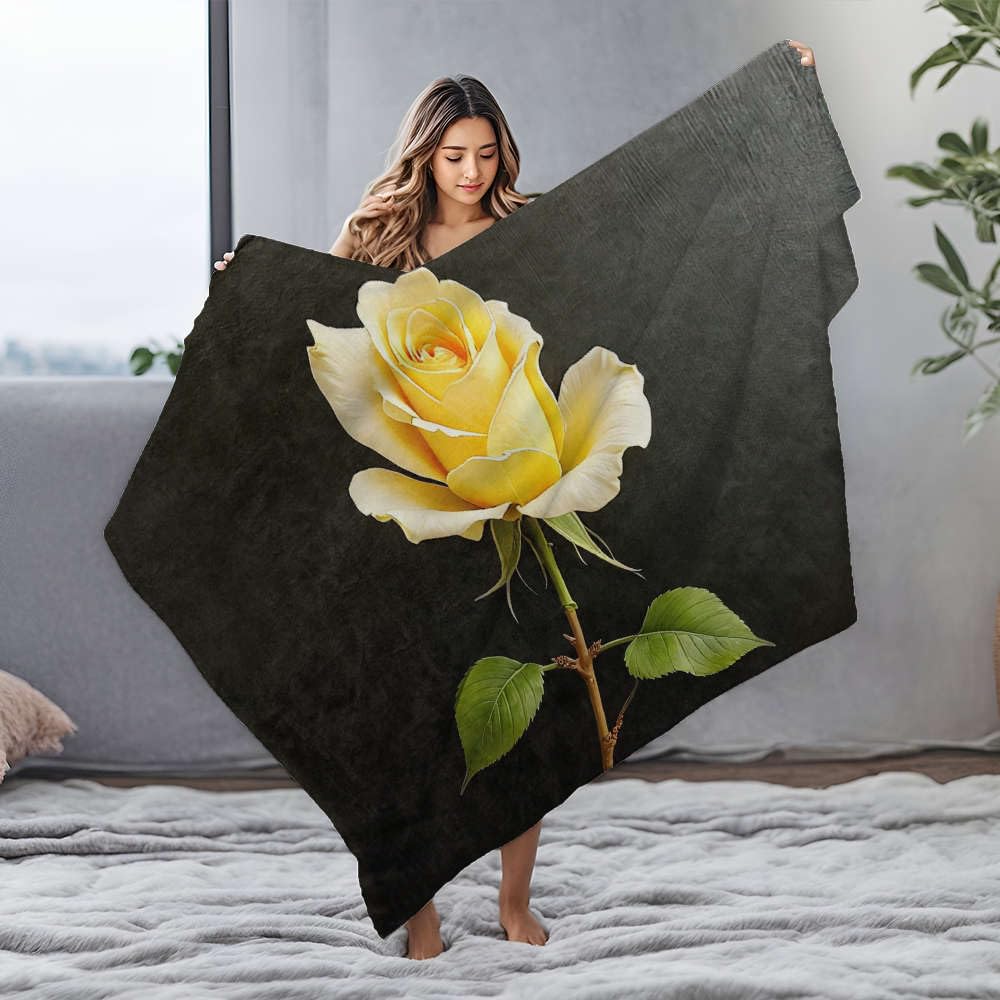 Couverture en flanelle rose jaune pour des moments de tendresse en famille