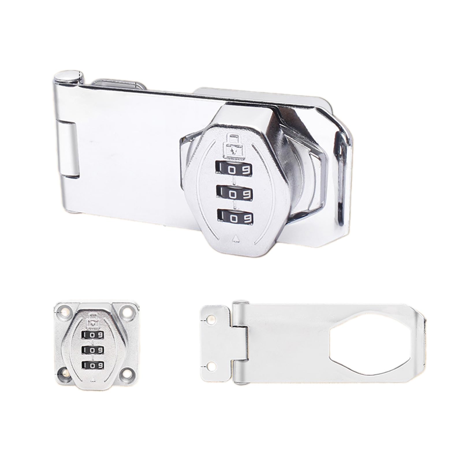 Multipurpose Without Bifold Door Combination Twist Knob Hasp Latches for Cabinet and Closet Double Door Zines Alloy