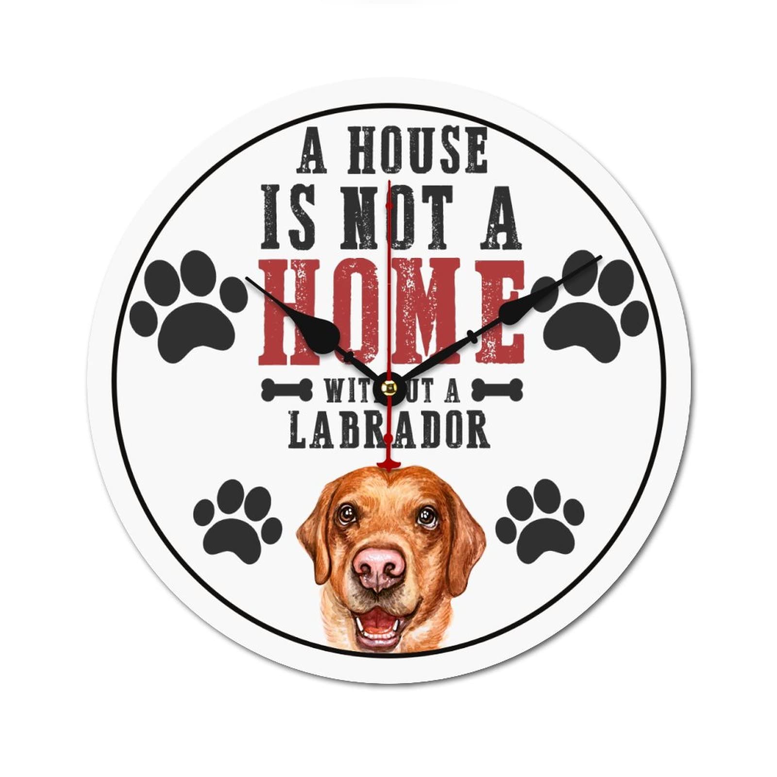 Horloge murale Labrador « A House Is Not A Home » - Décoration murale pleine de tendresse 38cm