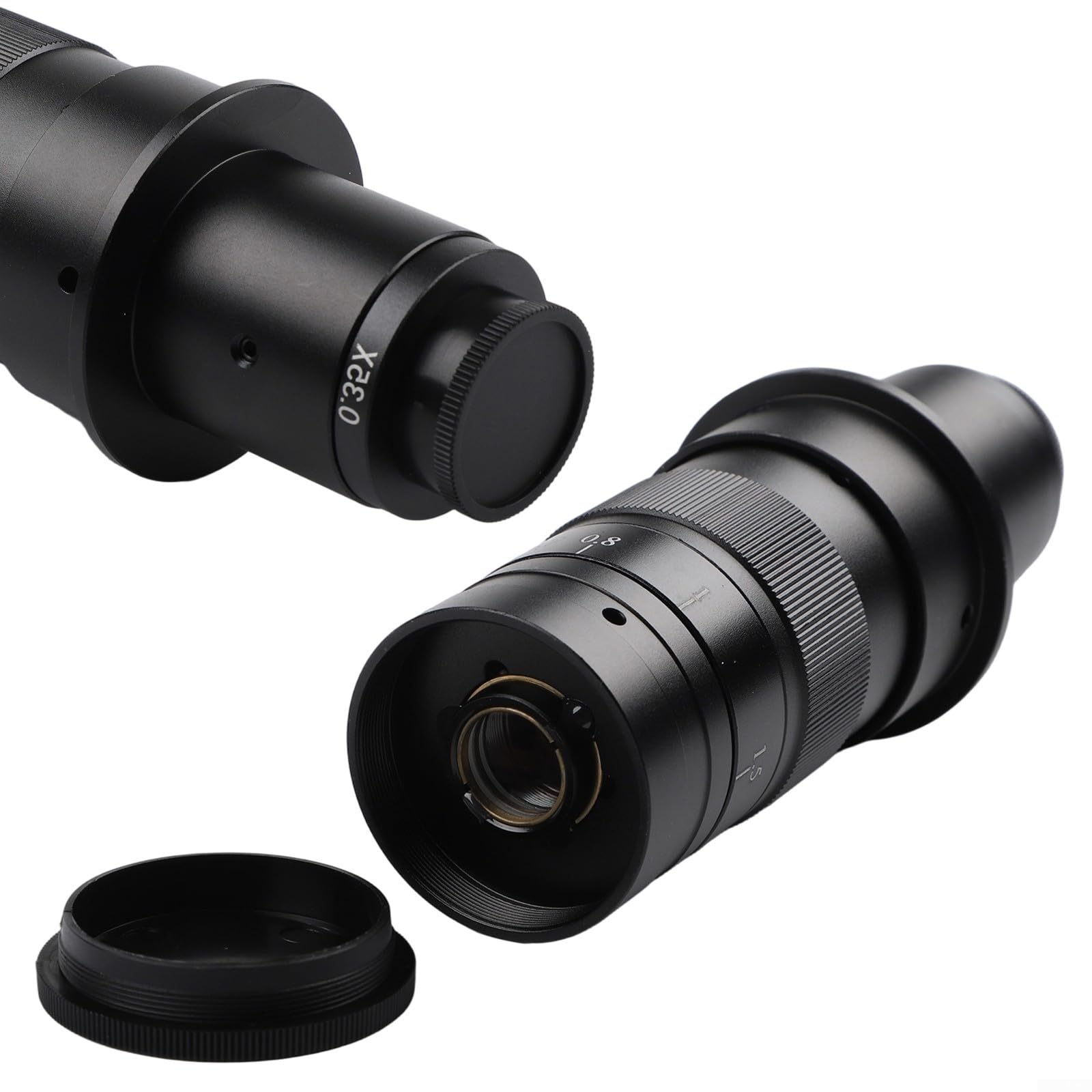 Professionelles optisches Mikroskop-Objektiv, C-Halterung, 0,7–4,5 x für HD-Videoaufnahmen, Leiterplatten, Schmuckbewertung, Laborausrüstung (120 x)
