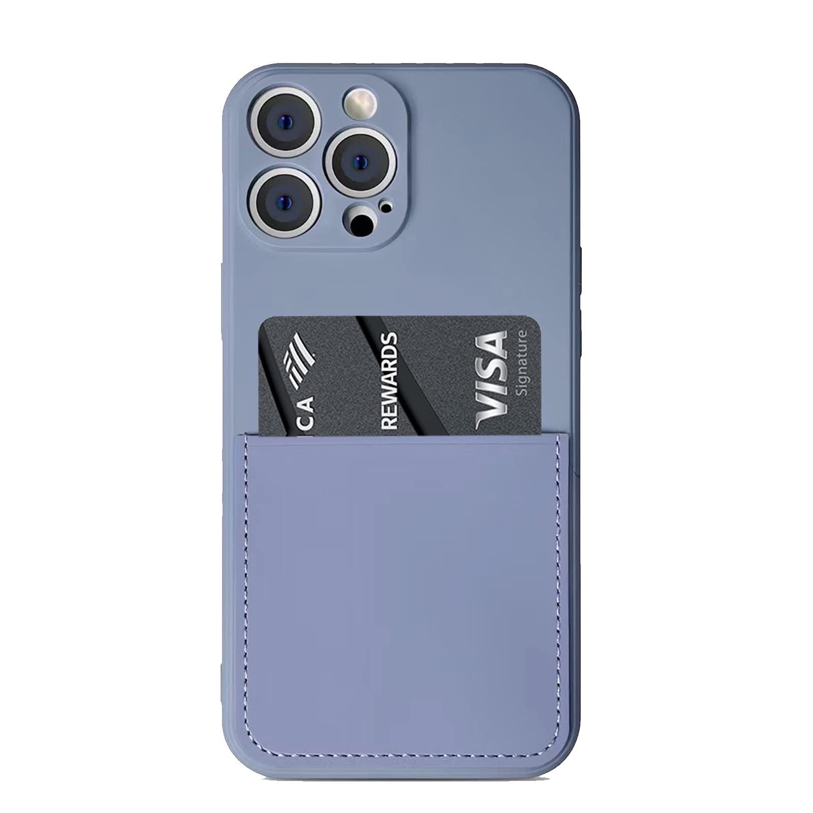 Ultra Slim Liquid Silicone Gel Case Compatible for iPhone 13 Pro 6.1 inch 2021 with Card Holder Sleeves Slot Anti-Scratch Shockproof Wallet Cover for iPhone 13 Pro (Lavender Grey)-image-29