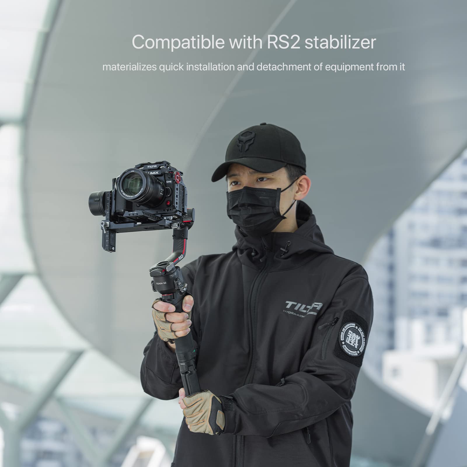 TILTA Jaula Completa de Cámara Compatible con Panasonic GH6 GH7 con Placa Inferior, Jaula de Vídeo de Cámara Kit para Hacer Películas TA-T15-FCC-B