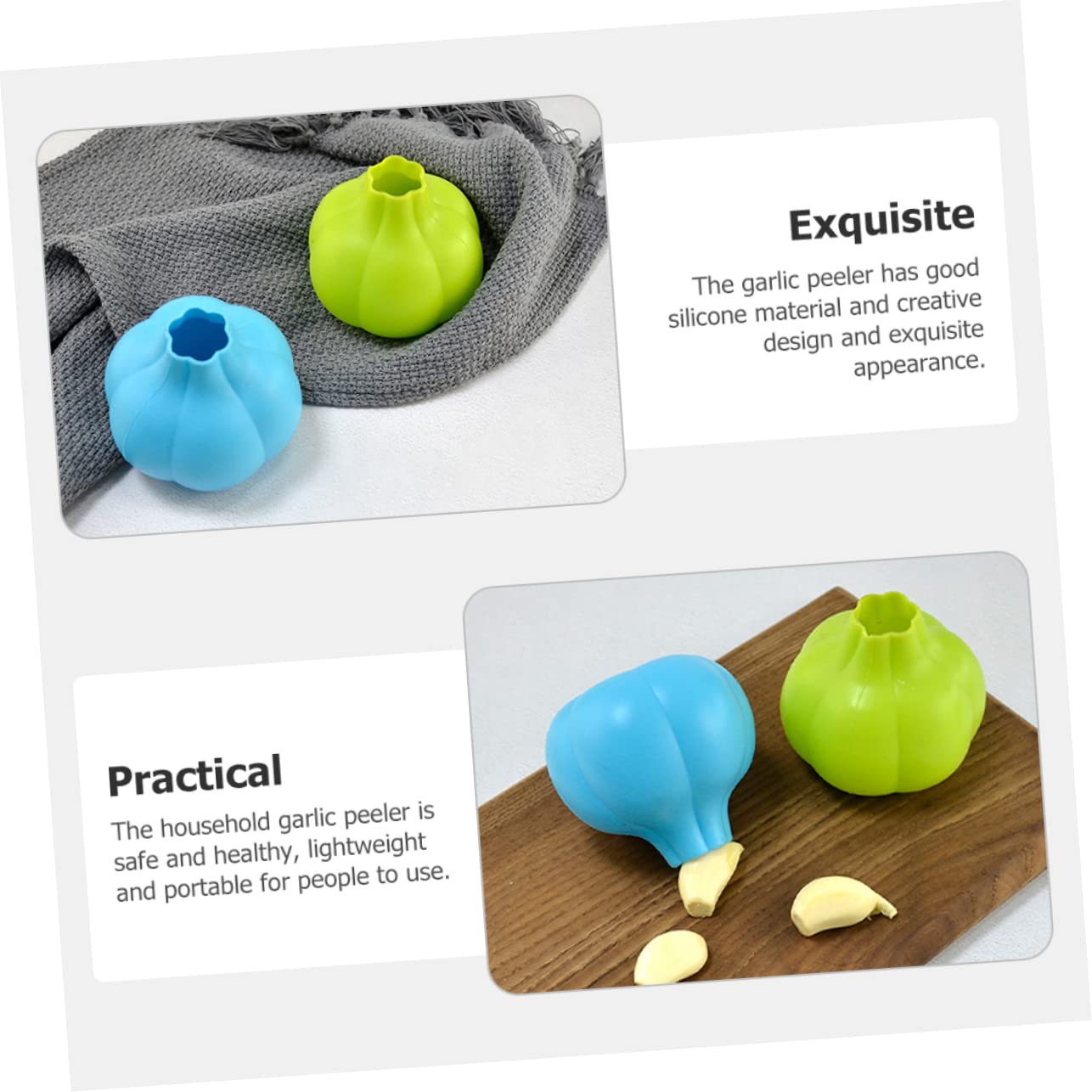 GRIRIW Silicone Garlic Peeler Garlic Skin Tool Reusable Compact Design Random Color