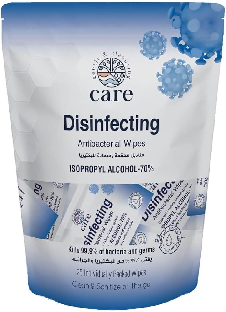 Disinfecting Antibacterial Wipes 70% IPA - Pouch (25 Pieces)