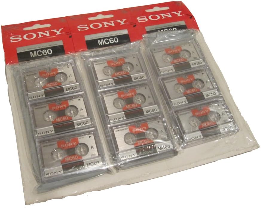 Sony MC60 Microcasette Tapes - Value Package of 3 Three-Packs (Total 9 Tapes)